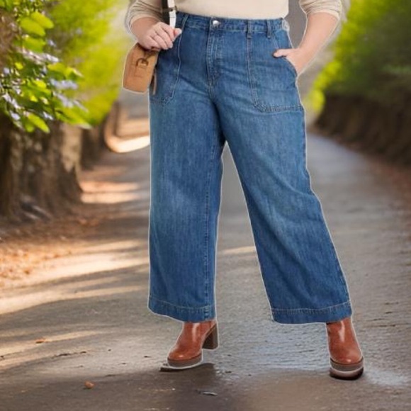 Wide Leg High Rise Jeans - Picture 6 of 15